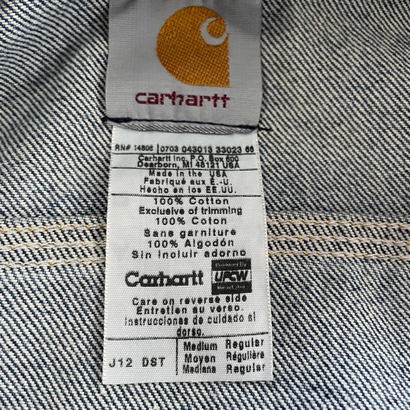 Carhartt Denim Jean Jacket Unlined (J12) - Picture 4 of 10